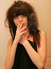 Gorgeous 18yo teen smokes cigarette in a very sexy way